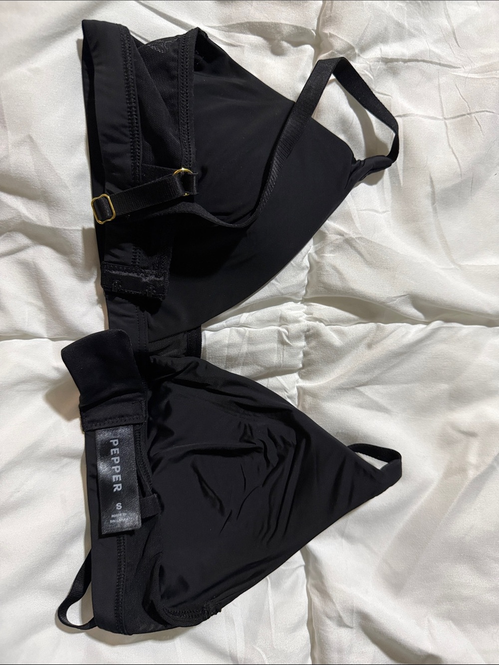 Pepper Black Triangle Bralette - Sleek Everyday Support
